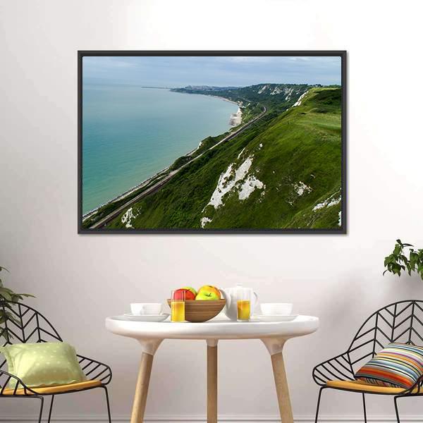 Kent Coastline Between Dover Canvas Wall Art-3 Horizontal-Gallery Wrap-25" x 16"-Tiaracle