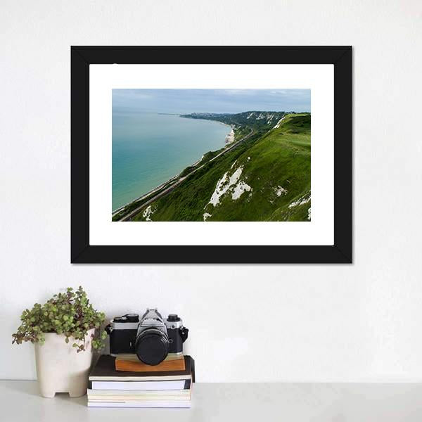 Kent Coastline Between Dover Canvas Wall Art-1 Piece-Framed Print-20" x 16"-Tiaracle