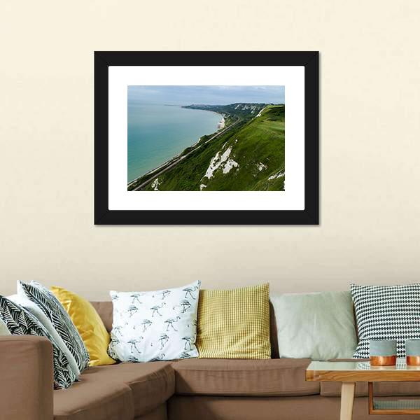Kent Coastline Between Dover Canvas Wall Art-3 Horizontal-Gallery Wrap-25" x 16"-Tiaracle