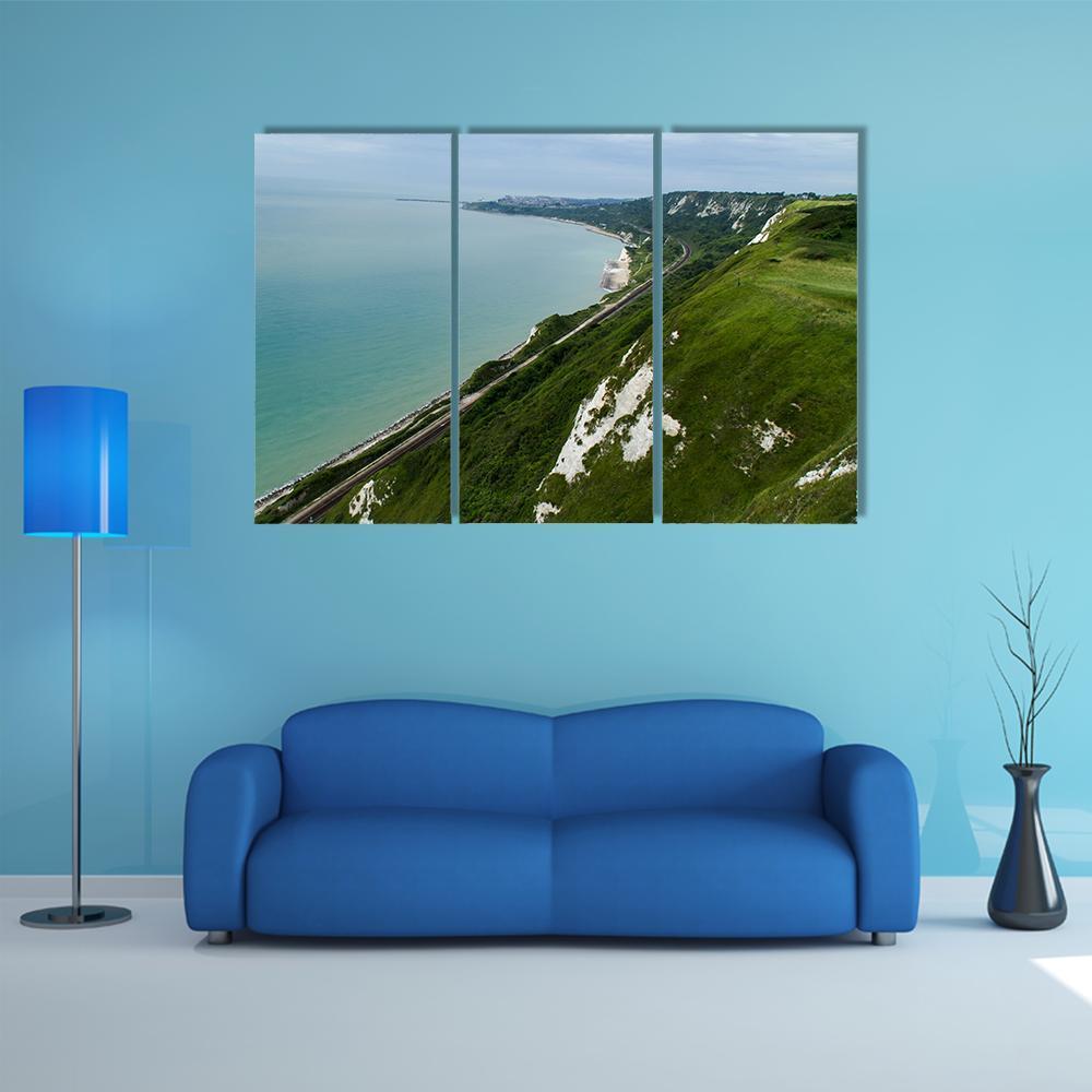 Kent Coastline Between Dover Canvas Wall Art-3 Horizontal-Gallery Wrap-37" x 24"-Tiaracle
