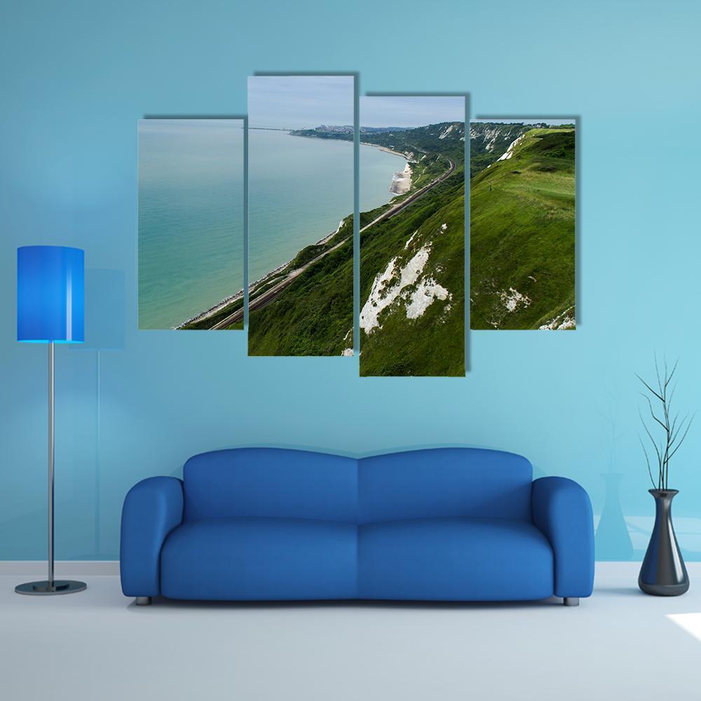 Kent Coastline Between Dover Canvas Wall Art-4 Pop-Gallery Wrap-50" x 32"-Tiaracle