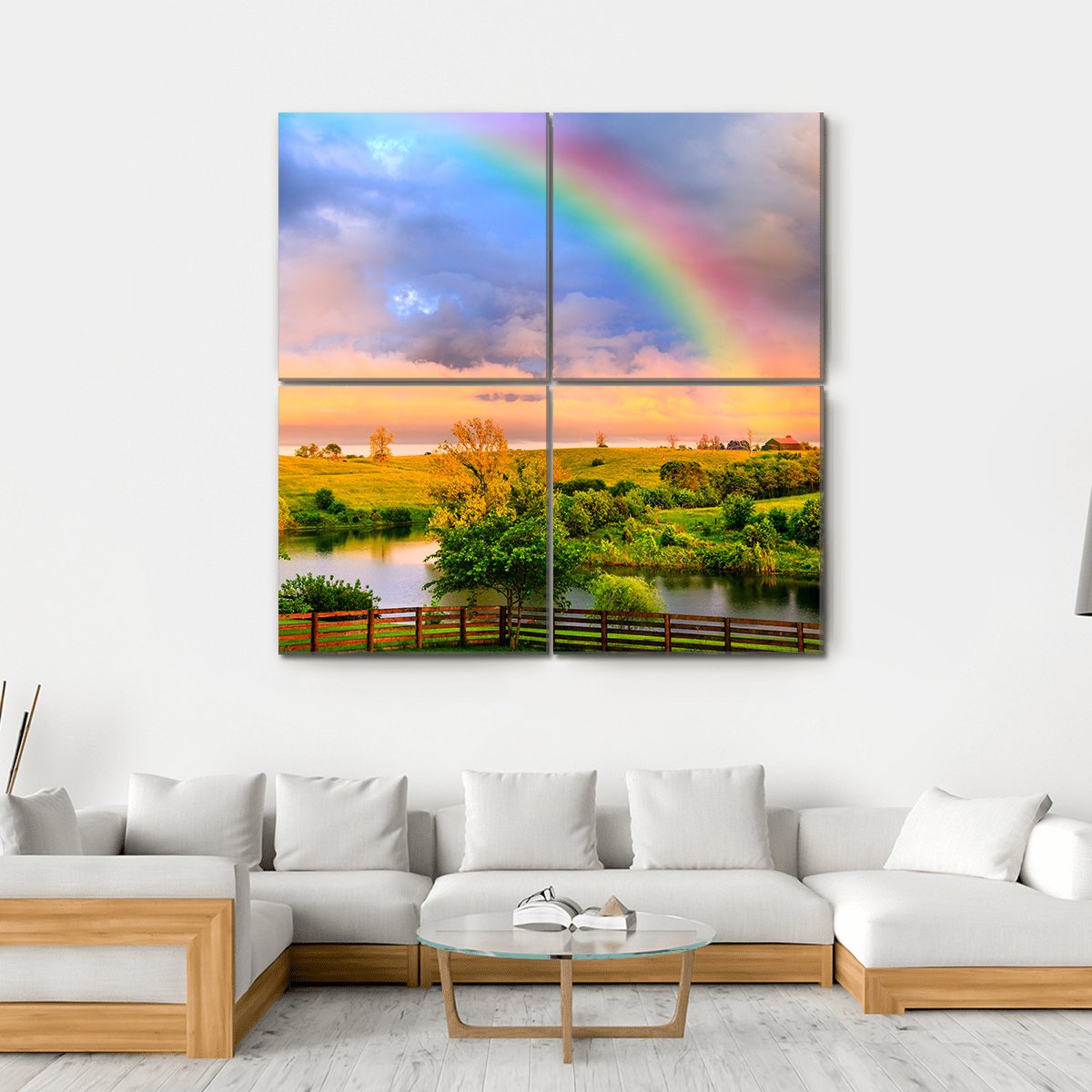 Kentucky Countryside Canvas Wall Art-4 Square-Gallery Wrap-17" x 17"-Tiaracle