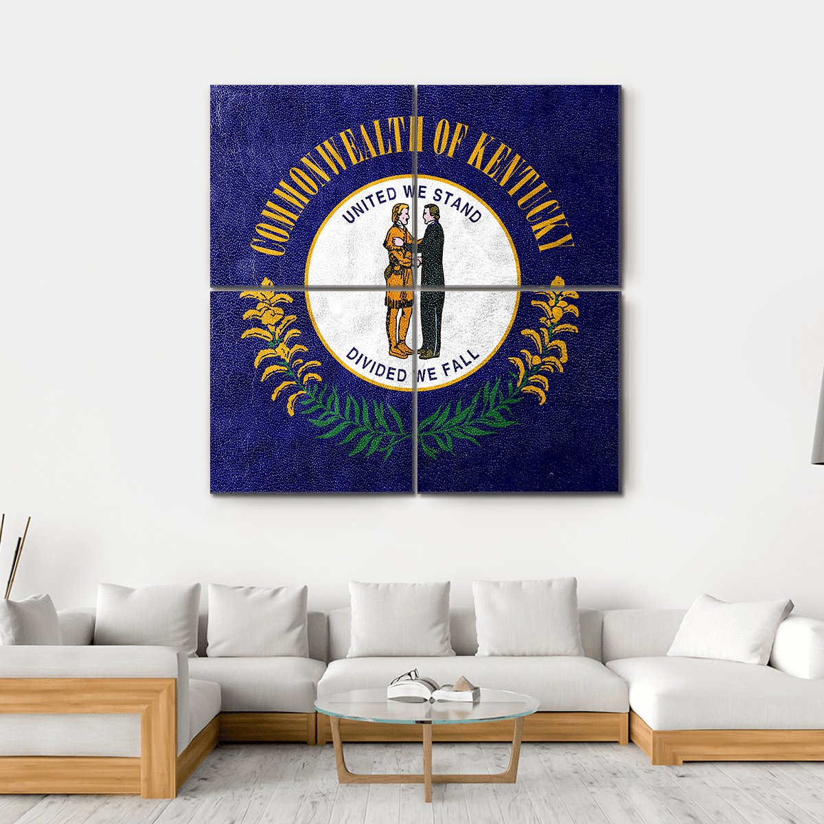 Kentucky Flag Canvas Wall Art-4 Square-Gallery Wrap-17" x 17"-Tiaracle