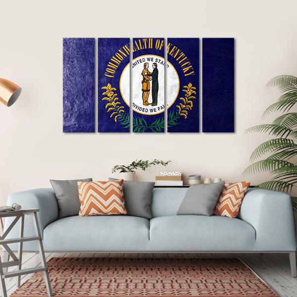 Kentucky Flag Canvas Wall Art-5 Horizontal-Gallery Wrap-22" x 12"-Tiaracle