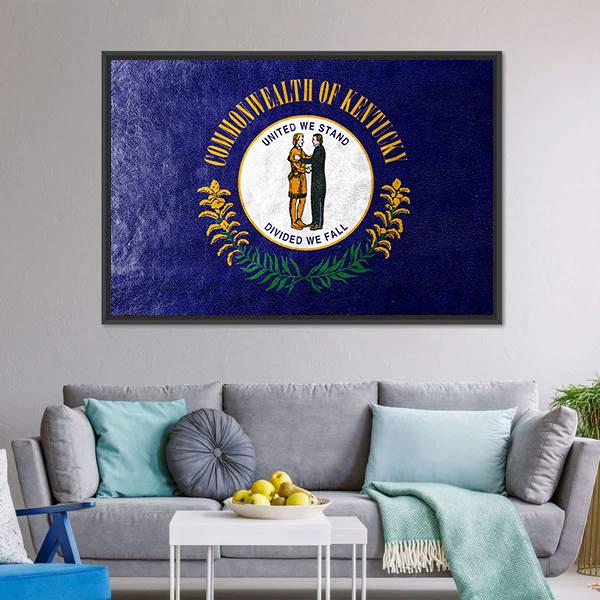 Kentucky Flag Canvas Wall Art-5 Horizontal-Gallery Wrap-22" x 12"-Tiaracle