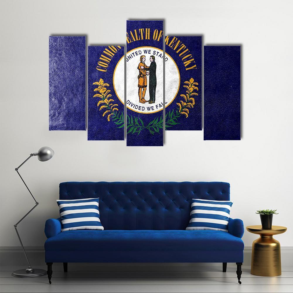 Kentucky Flag Canvas Wall Art-5 Pop-Gallery Wrap-47" x 32"-Tiaracle