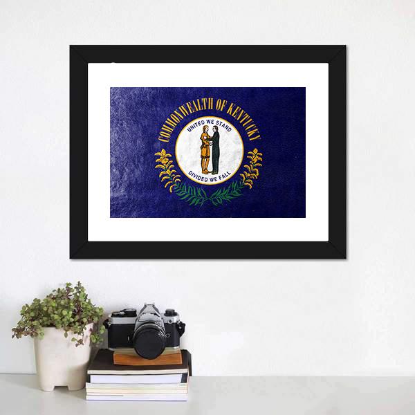 Kentucky Flag Canvas Wall Art-1 Piece-Framed Print-20" x 16"-Tiaracle