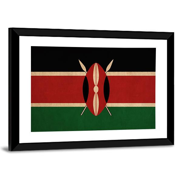 Kenya Flag Canvas Wall Art-5 Horizontal-Gallery Wrap-22" x 12"-Tiaracle