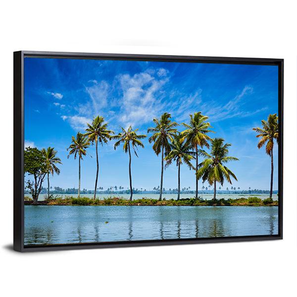 Kerala Backwaters Canvas Wall Art-3 Horizontal-Gallery Wrap-25" x 16"-Tiaracle