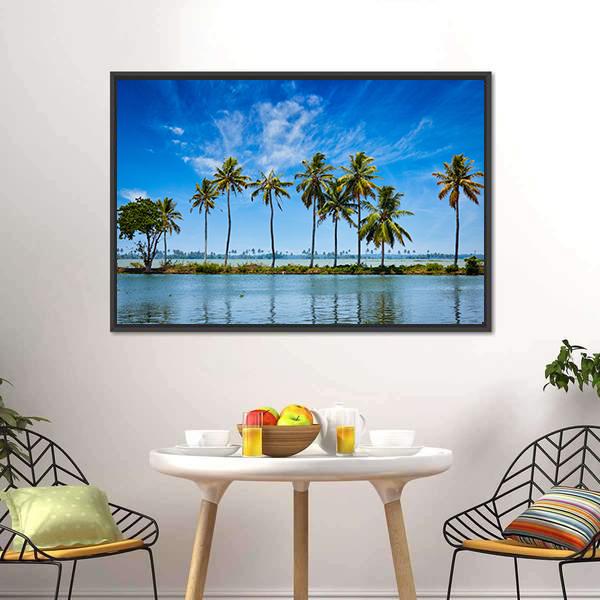 Kerala Backwaters Canvas Wall Art-3 Horizontal-Gallery Wrap-25" x 16"-Tiaracle