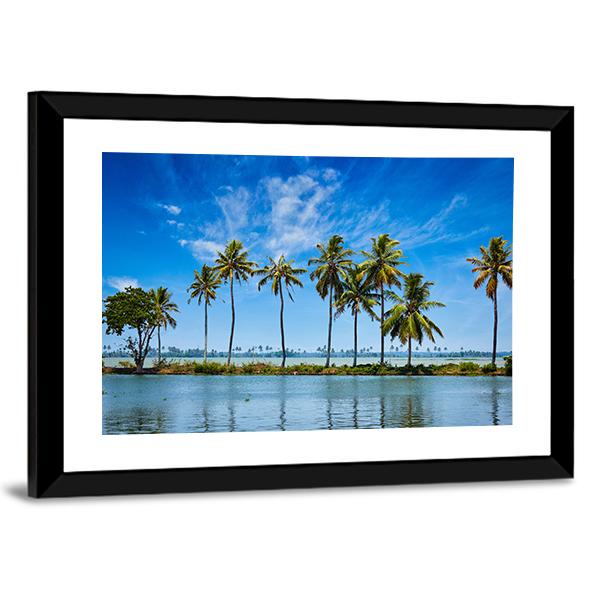 Kerala Backwaters Canvas Wall Art-3 Horizontal-Gallery Wrap-25" x 16"-Tiaracle