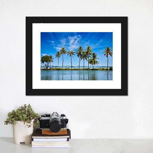 Kerala Backwaters Canvas Wall Art-1 Piece-Framed Print-20&quot; x 16&quot;-Tiaracle