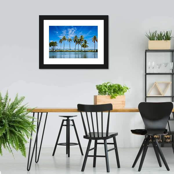 Kerala Backwaters Canvas Wall Art-3 Horizontal-Gallery Wrap-25" x 16"-Tiaracle