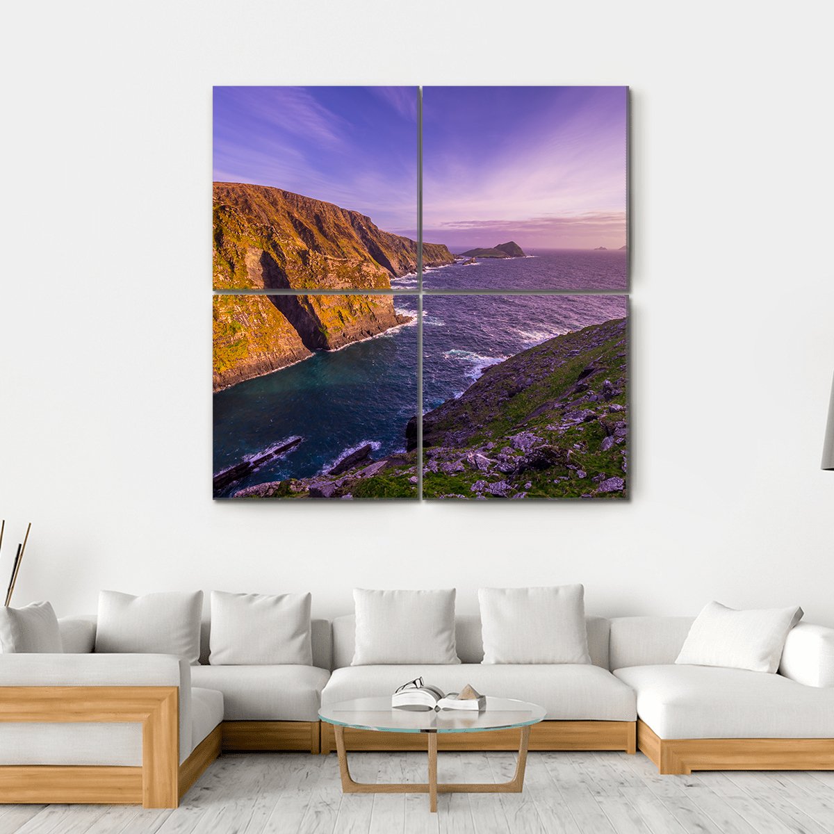 Kerry Cliffs Ireland Canvas Wall Art-4 Square-Gallery Wrap-17" x 17"-Tiaracle
