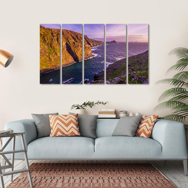 Kerry Cliffs Ireland Canvas Wall Art-5 Horizontal-Gallery Wrap-22" x 12"-Tiaracle