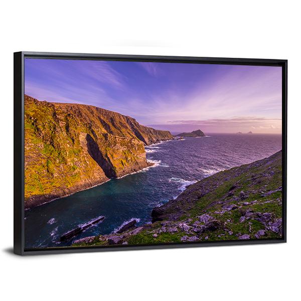 Kerry Cliffs Ireland Canvas Wall Art-5 Horizontal-Gallery Wrap-22" x 12"-Tiaracle