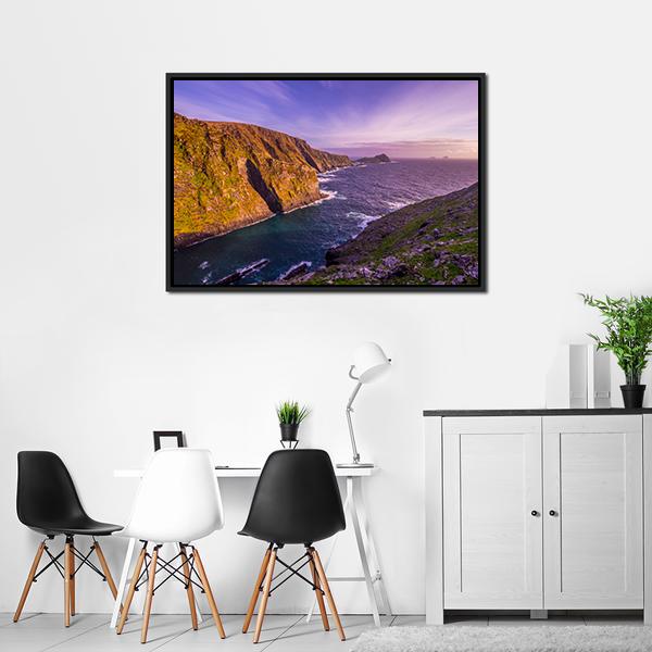 Kerry Cliffs Ireland Canvas Wall Art-5 Horizontal-Gallery Wrap-22" x 12"-Tiaracle