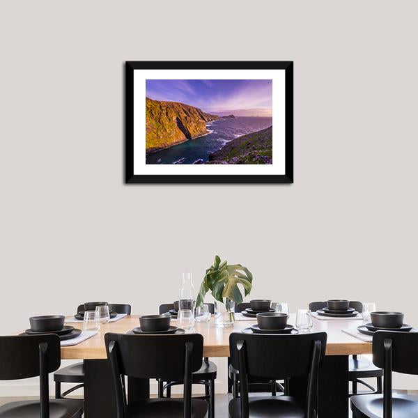 Kerry Cliffs Ireland Canvas Wall Art-1 Piece-Framed Print-20" x 16"-Tiaracle