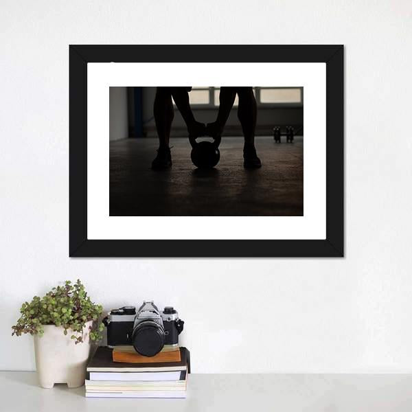 Kettlebell Training Backlit Canvas Wall Art-3 Horizontal-Gallery Wrap-25&quot; x 16&quot;-Tiaracle