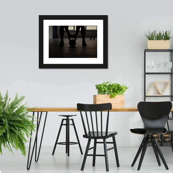 Kettlebell Training Backlit Canvas Wall Art-3 Horizontal-Gallery Wrap-25" x 16"-Tiaracle