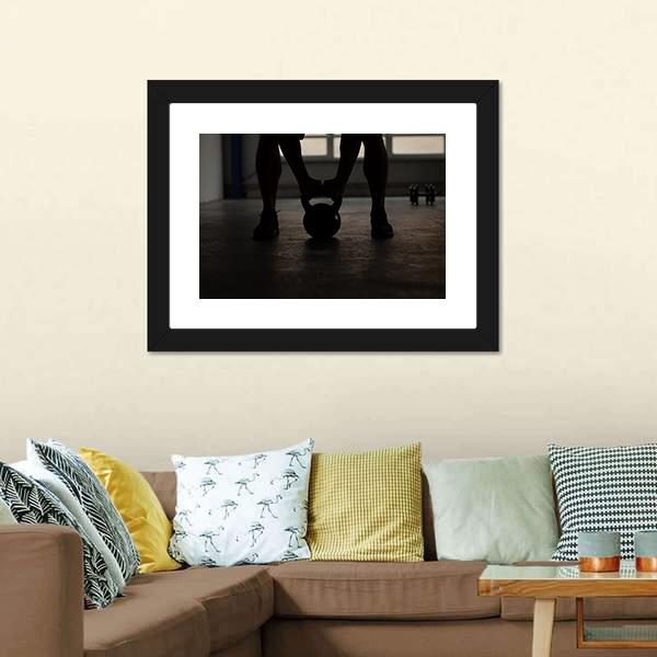 Kettlebell Training Backlit Canvas Wall Art-1 Piece-Framed Print-20&quot; x 16&quot;-Tiaracle