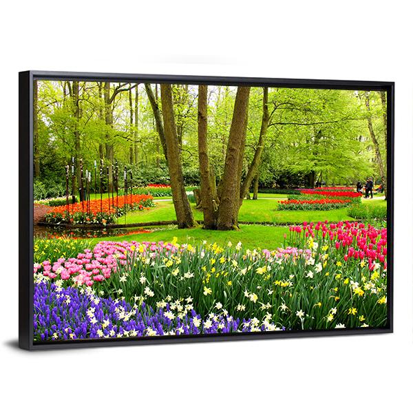 Keukenhof Garden Netherlands Canvas Wall Art-3 Horizontal-Gallery Wrap-25" x 16"-Tiaracle