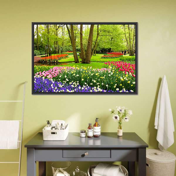 Keukenhof Garden Netherlands Canvas Wall Art-3 Horizontal-Gallery Wrap-25" x 16"-Tiaracle