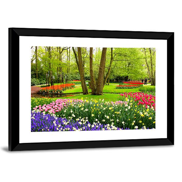 Keukenhof Garden Netherlands Canvas Wall Art-3 Horizontal-Gallery Wrap-25" x 16"-Tiaracle