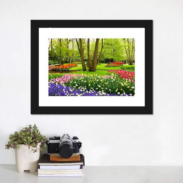 Keukenhof Garden Netherlands Canvas Wall Art-3 Horizontal-Gallery Wrap-25" x 16"-Tiaracle
