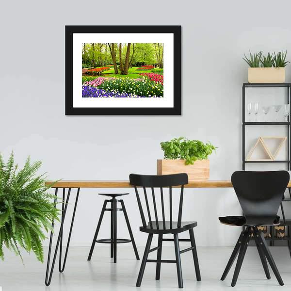 Keukenhof Garden Netherlands Canvas Wall Art-3 Horizontal-Gallery Wrap-25" x 16"-Tiaracle