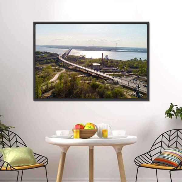 Khabarovsk Bridge Russia Canvas Wall Art-3 Horizontal-Gallery Wrap-25" x 16"-Tiaracle