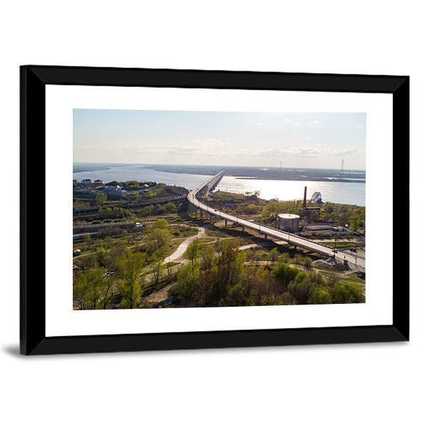 Khabarovsk Bridge Russia Canvas Wall Art-3 Horizontal-Gallery Wrap-25" x 16"-Tiaracle