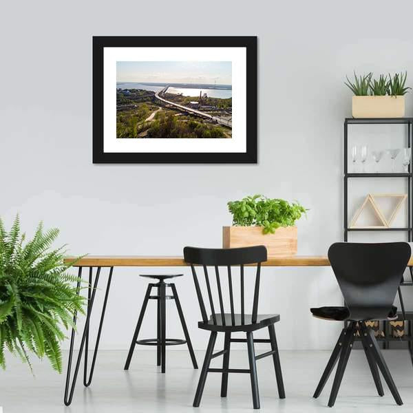 Khabarovsk Bridge Russia Canvas Wall Art-3 Horizontal-Gallery Wrap-25" x 16"-Tiaracle