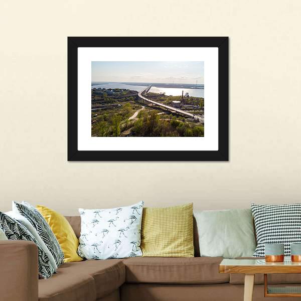 Khabarovsk Bridge Russia Canvas Wall Art-3 Horizontal-Gallery Wrap-25" x 16"-Tiaracle