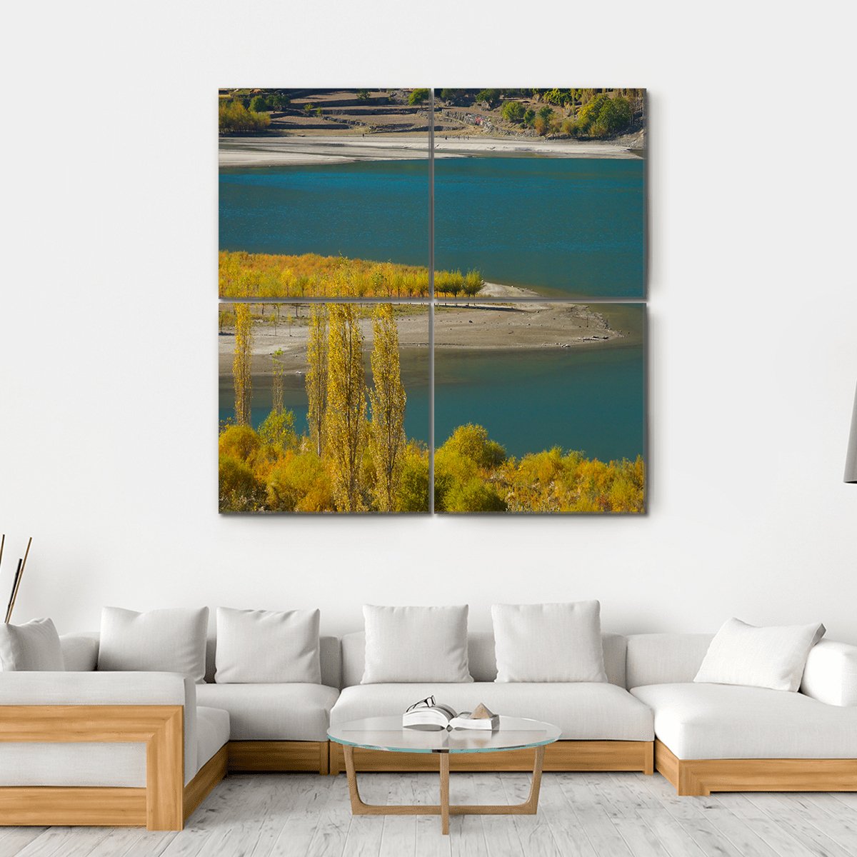 Khalti Lake Pakistan Canvas Wall Art-4 Square-Gallery Wrap-17" x 17"-Tiaracle