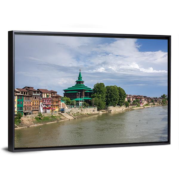 Khanqah-E-Moula Ancient Mosque Canvas Wall Art-3 Horizontal-Gallery Wrap-25" x 16"-Tiaracle