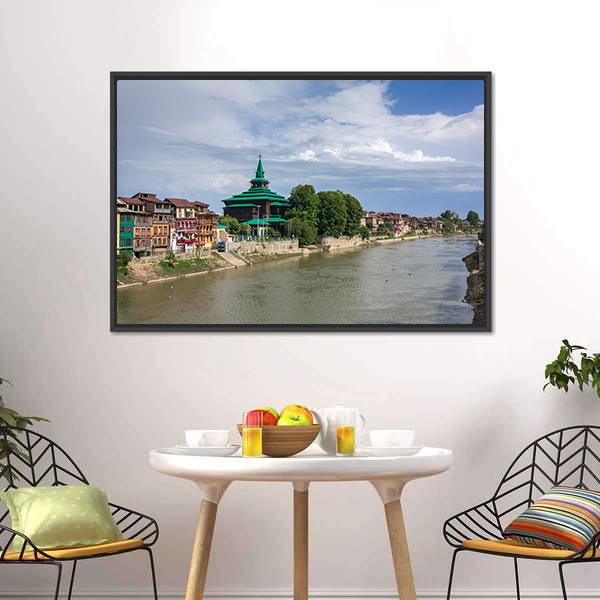 Khanqah-E-Moula Ancient Mosque Canvas Wall Art-3 Horizontal-Gallery Wrap-25" x 16"-Tiaracle