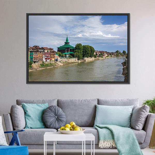 Khanqah-E-Moula Ancient Mosque Canvas Wall Art-3 Horizontal-Gallery Wrap-25" x 16"-Tiaracle