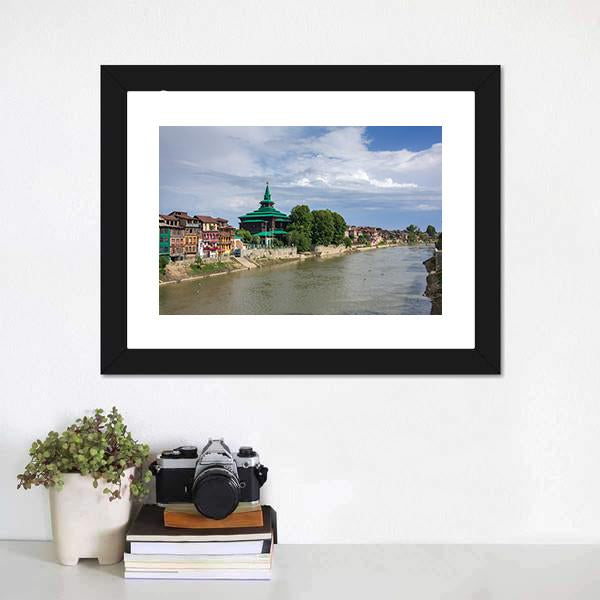 Khanqah-E-Moula Ancient Mosque Canvas Wall Art-1 Piece-Framed Print-20" x 16"-Tiaracle