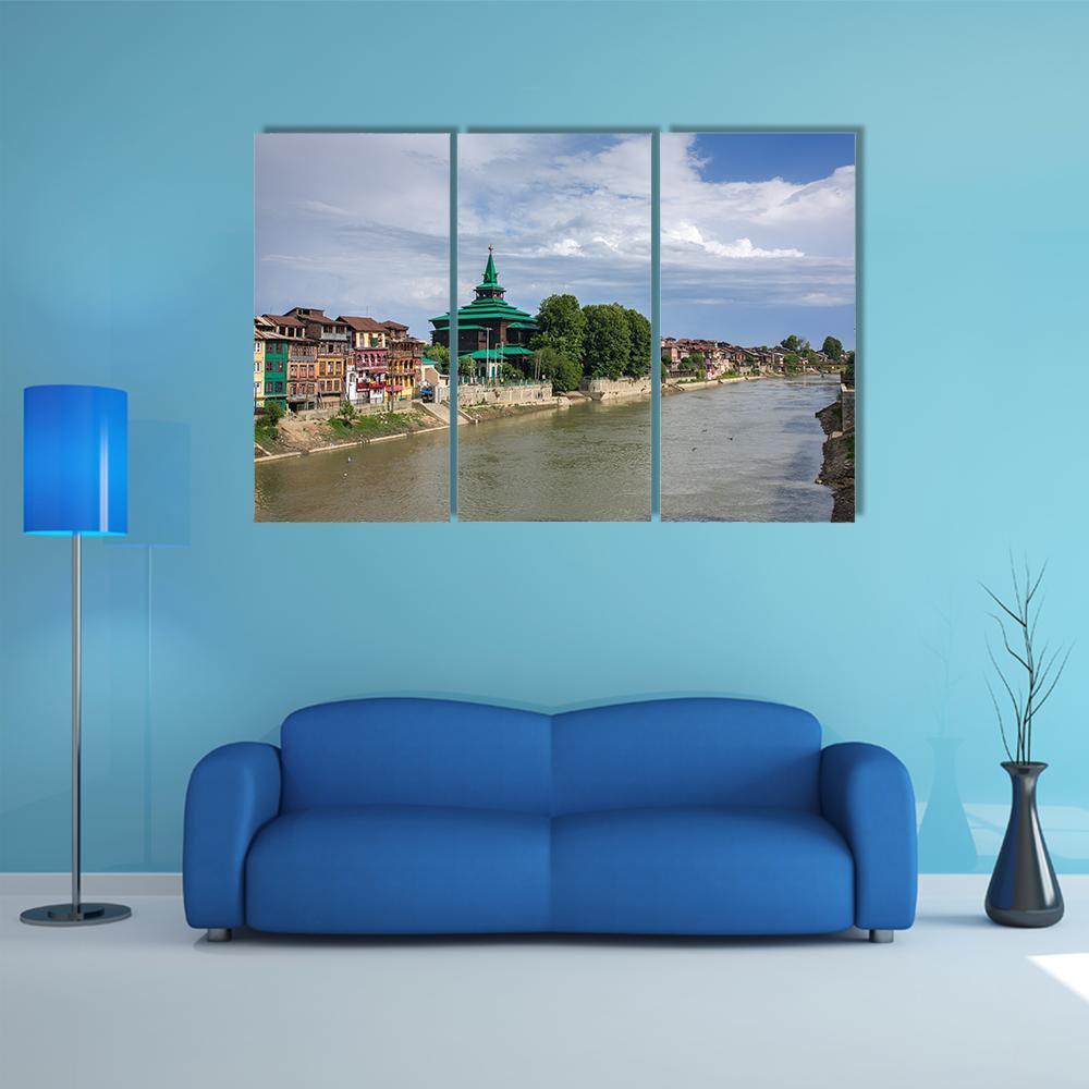 Khanqah-E-Moula Ancient Mosque Canvas Wall Art-3 Horizontal-Gallery Wrap-37" x 24"-Tiaracle