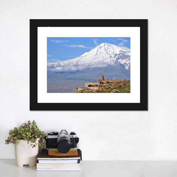 Khor Virap Monastery Canvas Wall Art-1 Piece-Framed Print-20" x 16"-Tiaracle