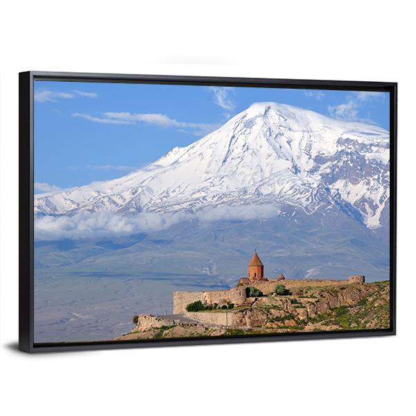 Khor Virap Monastery Canvas Wall Art-3 Horizontal-Gallery Wrap-25" x 16"-Tiaracle