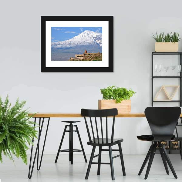Khor Virap Monastery Canvas Wall Art-3 Horizontal-Gallery Wrap-25" x 16"-Tiaracle