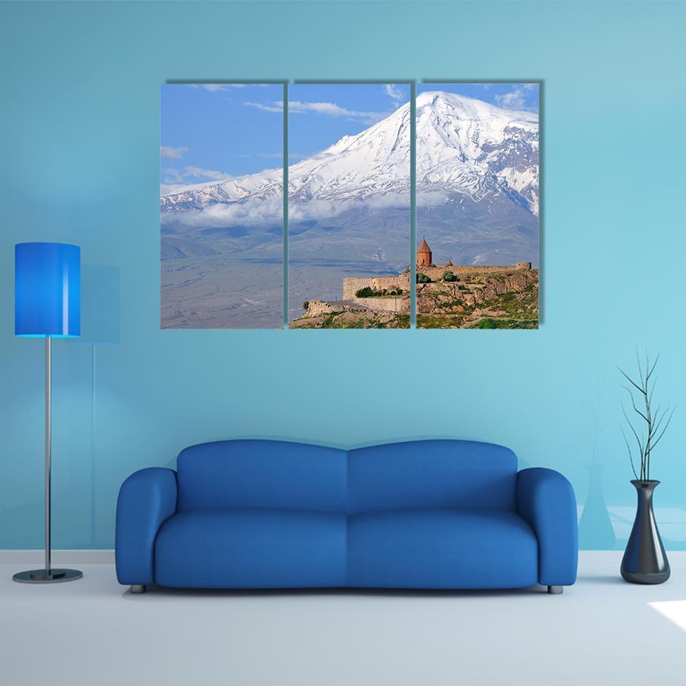 Khor Virap Monastery Canvas Wall Art-3 Horizontal-Gallery Wrap-37" x 24"-Tiaracle