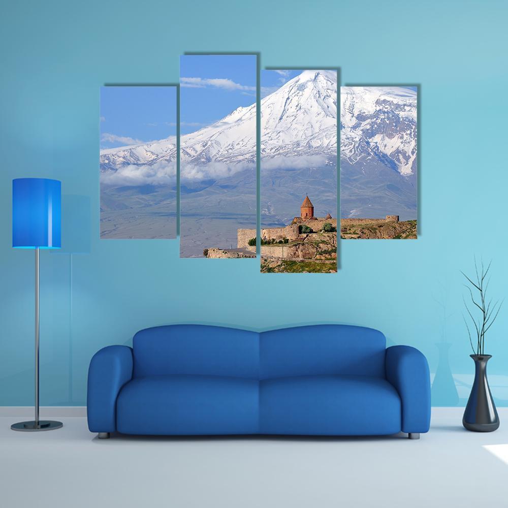 Khor Virap Monastery Canvas Wall Art-4 Pop-Gallery Wrap-50" x 32"-Tiaracle
