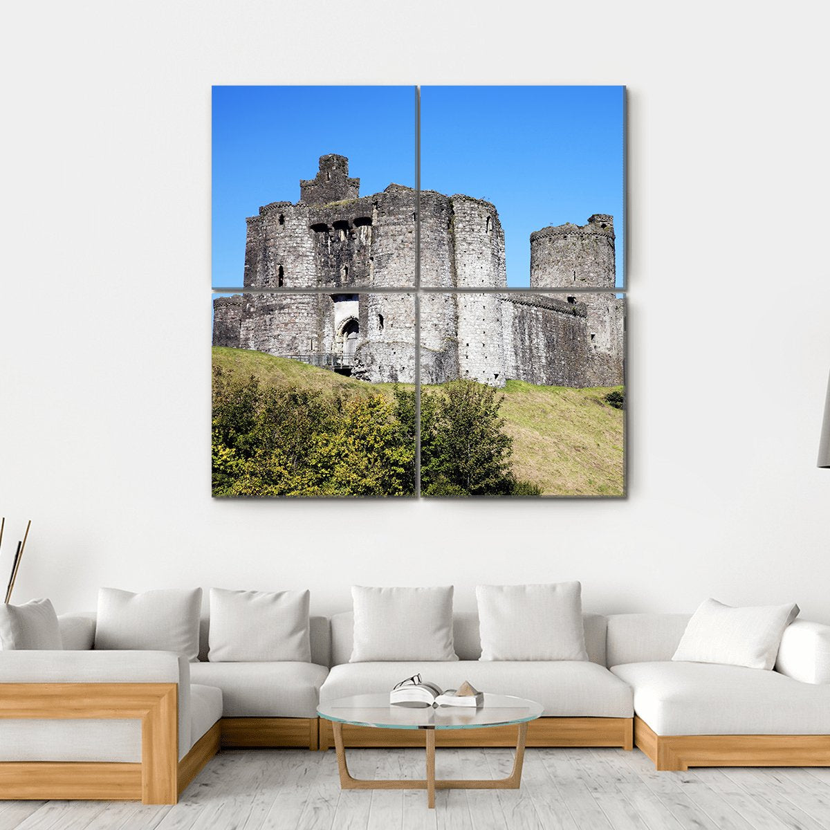 Kidwelly Castle Canvas Wall Art-4 Square-Gallery Wrap-17" x 17"-Tiaracle