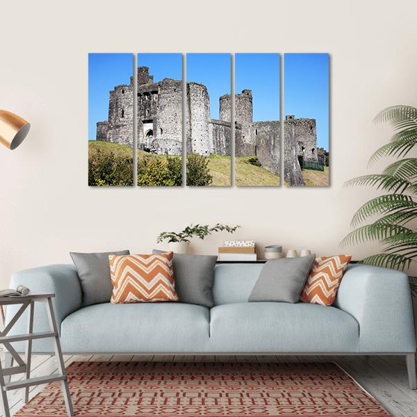 Kidwelly Castle Canvas Wall Art-5 Horizontal-Gallery Wrap-22" x 12"-Tiaracle