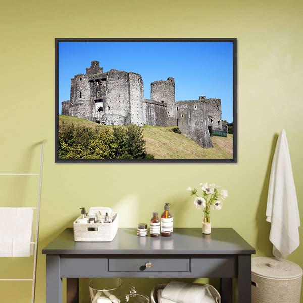 Kidwelly Castle Canvas Wall Art-1 Piece-Floating Frame-24" x 16"-Tiaracle