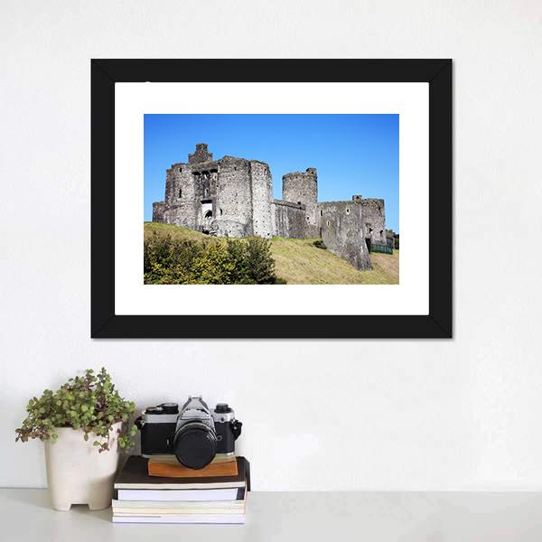 Kidwelly Castle Canvas Wall Art-1 Piece-Framed Print-20" x 16"-Tiaracle