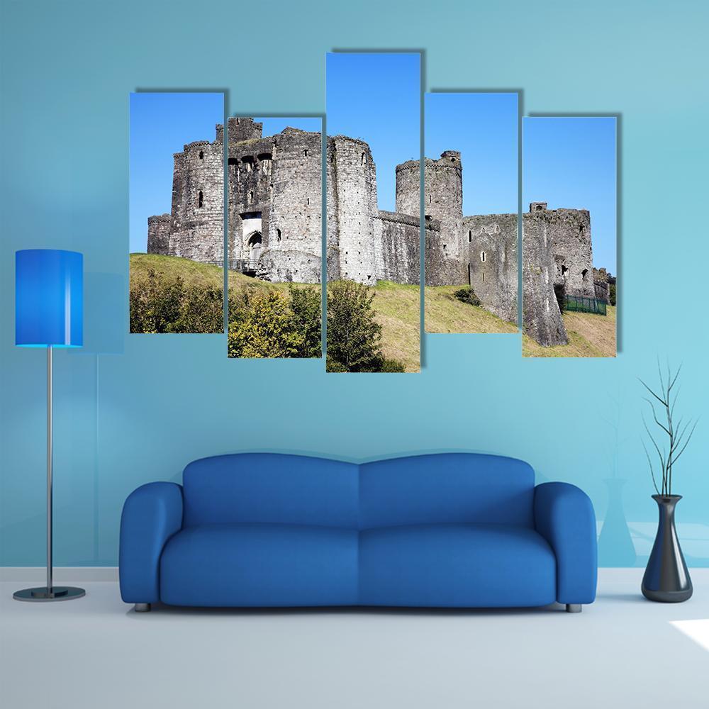 Kidwelly Castle Canvas Wall Art-5 Pop-Gallery Wrap-47" x 32"-Tiaracle